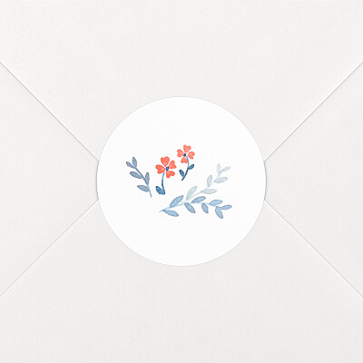 Stickers pour enveloppes naissance classique jardin de capucines bleu Stickers pour enveloppes naissance classique jardin de capucines bleu