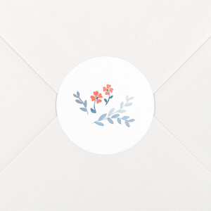 Stickers pour enveloppes naissance Jardin de capucines bleu