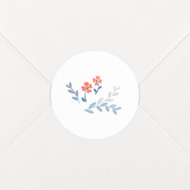 Stickers pour enveloppes naissance Jardin de capucines bleu