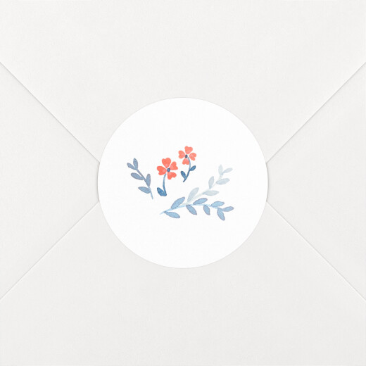Stickers pour enveloppes naissance Jardin de capucines bleu - Vue 1
