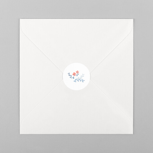 Stickers pour enveloppes naissance Jardin de capucines bleu - Vue 2