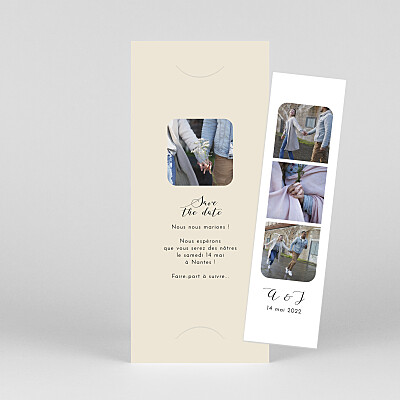 Save the date beige tendre innocence (marque-page) beige Save the date beige tendre innocence (marque-page) beige