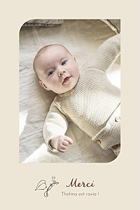 Carte de remerciement beige petit colibri beige Carte de remerciement beige petit colibri beige