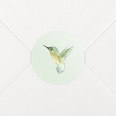 Stickers pour enveloppes naissance garçon petit colibri vert Stickers pour enveloppes naissance garçon petit colibri vert