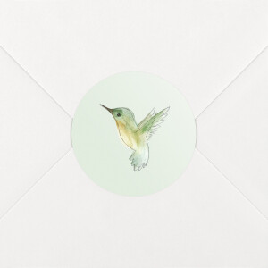 Stickers pour enveloppes naissance Petit Colibri vert