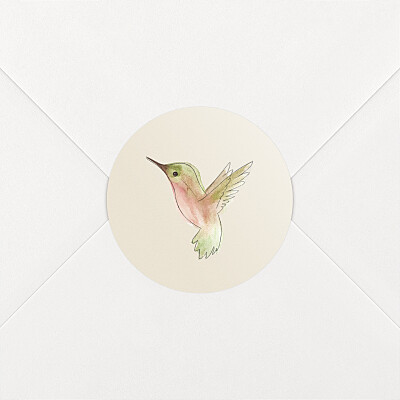 Stickers pour enveloppes naissance beige petit colibri beige Stickers pour enveloppes naissance beige petit colibri beige