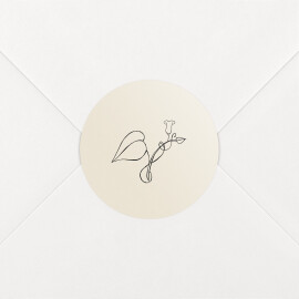Stickers pour enveloppes naissance Petit Colibri (Feuillage) beige
