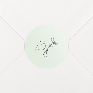 Stickers pour enveloppes naissance Petit Colibri (Feuillage) vert