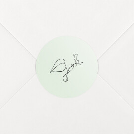 Stickers pour enveloppes naissance Petit Colibri (Feuillage) vert