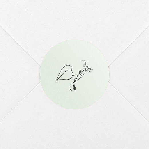 Stickers pour enveloppes naissance Petit Colibri (Feuillage) vert - Vue 1
