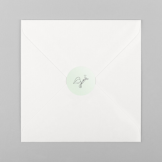 Stickers pour enveloppes naissance Petit colibri (feuillage) vert - Vue 1