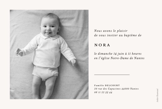 Faire-part de baptême Jeune pousse (dorure) beige - Verso Faire-part de baptême Jeune pousse (dorure) beige - Verso
