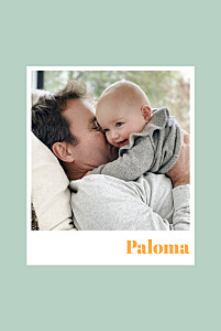 Faire-part de naissance tendance petit polaroïd (portrait) vert Faire-part de naissance tendance petit polaroïd (portrait) vert