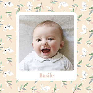 Faire-part de naissance motifs liberty lapin beige Faire-part de naissance motifs liberty lapin beige