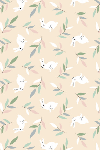 Carte de remerciement Liberty lapin beige - Recto Carte de remerciement Liberty lapin beige - Recto