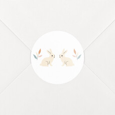 Stickers pour enveloppes naissance Liberty lapin aqua