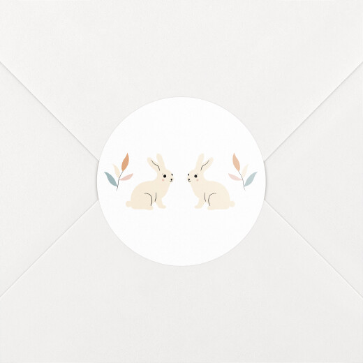 Stickers pour enveloppes naissance Liberty lapin aqua - Vue 1