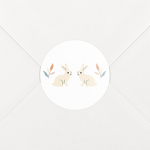 Stickers pour enveloppes naissance Liberty lapin aqua - Vue 2