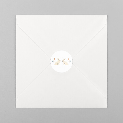Stickers pour enveloppes naissance Liberty lapin aqua - Vue 2 Stickers pour enveloppes naissance Liberty lapin aqua - Vue 2