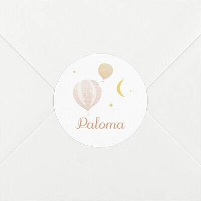 Stickers pour enveloppes naissance garçon petites montgolfières rose Stickers pour enveloppes naissance garçon petites montgolfières rose