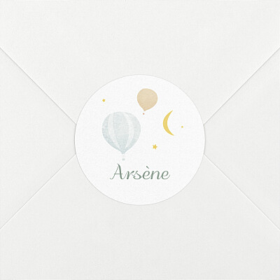 Stickers pour enveloppes naissance bleu petites montgolfières bleu Stickers pour enveloppes naissance bleu petites montgolfières bleu