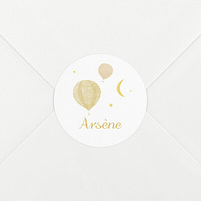 Stickers pour enveloppes naissance jaune petites montgolfières jaune Stickers pour enveloppes naissance jaune petites montgolfières jaune