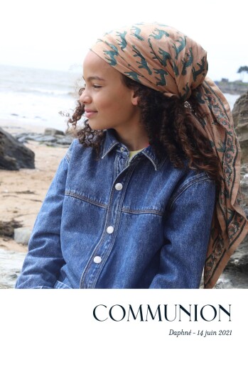 Faire-part de communion Simplement bleu marine - Recto Faire-part de communion Simplement bleu marine - Recto