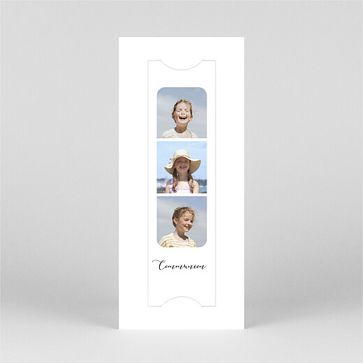 Faire-part de communion Tendre innocence (marque-page) blanc - Vue 2 Faire-part de communion Tendre innocence (marque-page) blanc - Vue 2