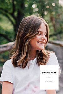 Faire-part de communion fille cartouche blanc Faire-part de communion fille cartouche blanc