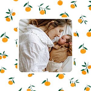 Faire-part de naissance orange agrumes crayonnés clémentines Faire-part de naissance orange agrumes crayonnés clémentines