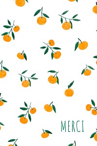 Carte de remerciement orange agrumes crayonnés orange Carte de remerciement orange agrumes crayonnés orange