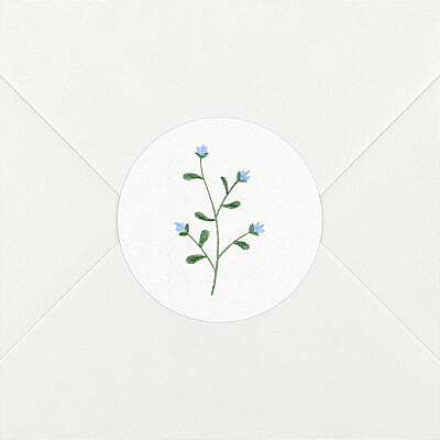 Stickers pour enveloppes naissance fille fleurs sauvages blanc Stickers pour enveloppes naissance fille fleurs sauvages blanc