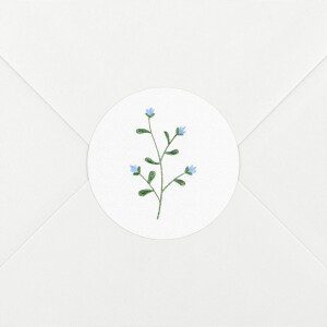 Stickers pour enveloppes naissance Fleurs sauvages blanc