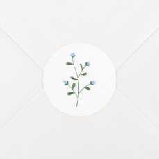 Stickers pour enveloppes naissance Fleurs sauvages blanc