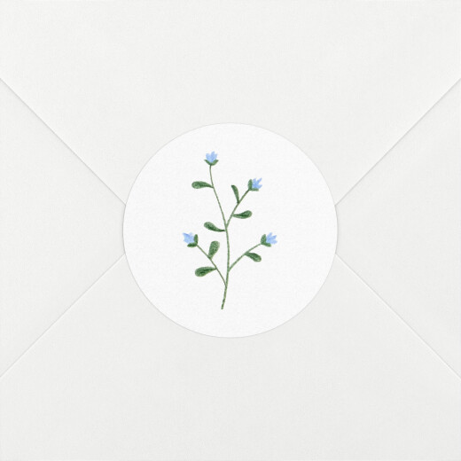 Stickers pour enveloppes naissance Fleurs sauvages blanc - Vue 1