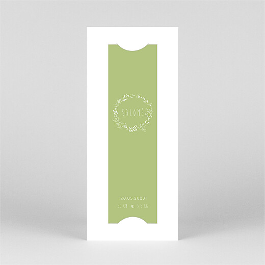 Faire-part de naissance Ronde des prés (marque-page) vert - Vue 2 Faire-part de naissance Ronde des prés (marque-page) vert - Vue 2