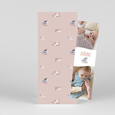 Faire-part de naissance beige douce savane (marque-page) brun Faire-part de naissance beige douce savane (marque-page) brun