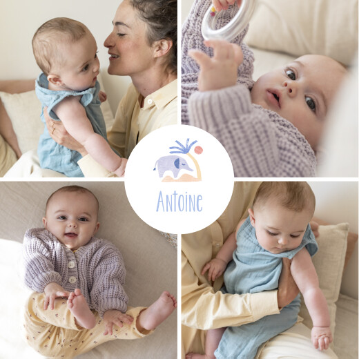 Faire-part de naissance Douce savane beige - Recto Faire-part de naissance Douce savane beige - Recto