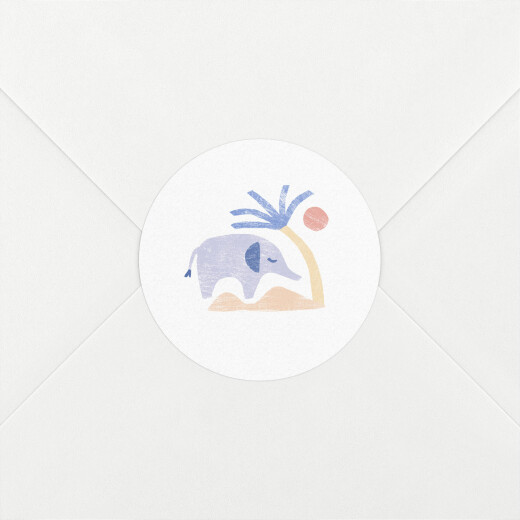 Stickers pour enveloppes naissance Douce savane beige - Vue 1