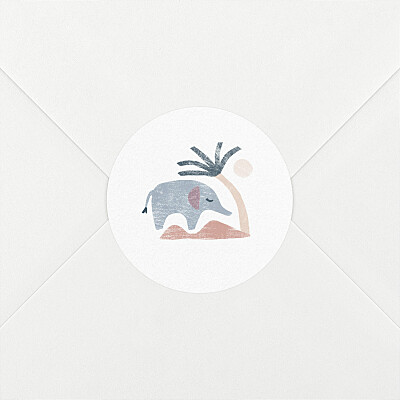 Stickers pour enveloppes naissance rose douce savane brun Stickers pour enveloppes naissance rose douce savane brun