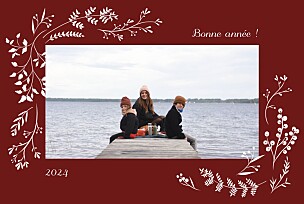 Carte de voeux rouge brins d'hiver (paysage) rouge Carte de voeux rouge brins d'hiver (paysage) rouge