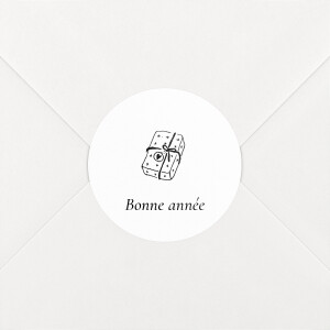 Stickers pour enveloppes vœux Petite gravure blanc