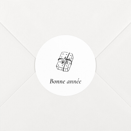 Stickers pour enveloppes vœux Petite gravure blanc - Vue 1