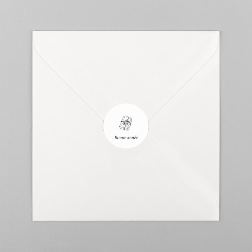 Stickers pour enveloppes vœux Petite gravure blanc - Vue 2