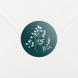 Stickers pour enveloppes vœux Brins d'hiver vert