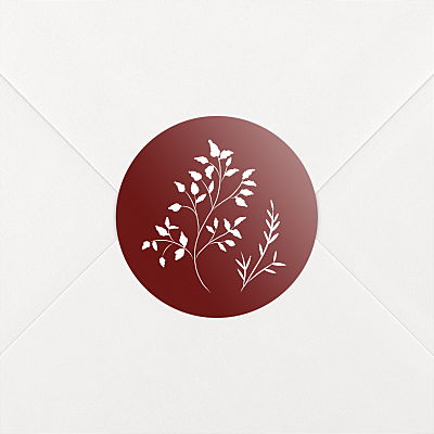 Stickers pour enveloppes vœux blanc brins d'hiver rouge Stickers pour enveloppes vœux blanc brins d'hiver rouge