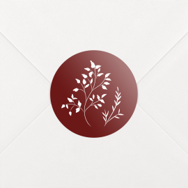 Stickers pour enveloppes vœux Brins d'hiver rouge