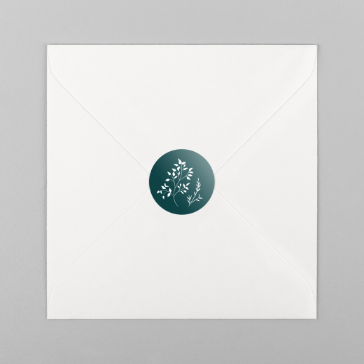 Stickers pour enveloppes vœux Brins d'hiver vert - Vue 2