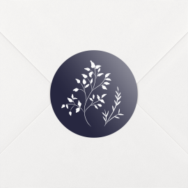Stickers pour enveloppes vœux Brins d'hiver bleu