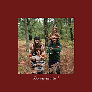 Carte de voeux Brins d'hiver (4 pages) rouge Carte de voeux Brins d'hiver (4 pages) rouge
